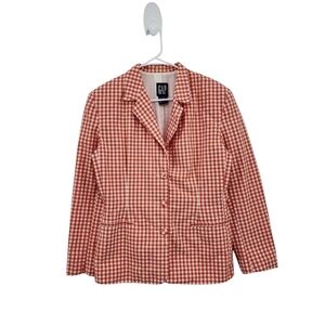 Gap Vintage Women's 100% Cotton Gingham Print Blazer Jacket - 12